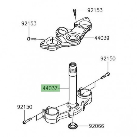 Té de fourche inférieur Kawasaki 440370169 | Moto Shop 35