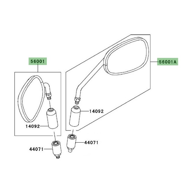 Rétroviseur d'origine Kawasaki W800 (2013-2016) | Moto Shop 35