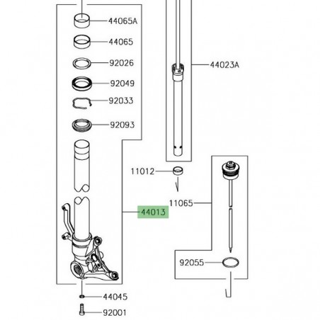 Tube de fourche gauche Kawasaki Z1000SX (2017-2019) | Réf. 440130223