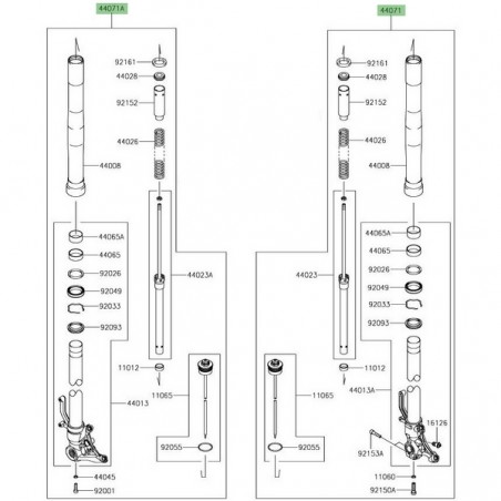 Bras de fourche Kawasaki Z1000SX (2017-2019) | Moto Shop 35