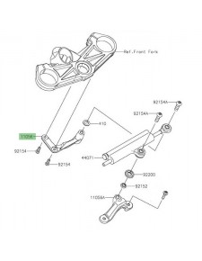 Patte fixation té supérieur amortisseur Öhlins Kawasaki Ninja ZX-6R (2019-2020) | Réf. 110562308