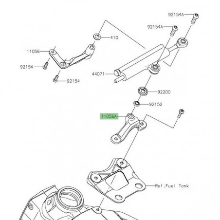 Patte fixation cadre amortisseur Öhlins Kawasaki Ninja ZX-6R (2019-2020) | Réf. 110562315