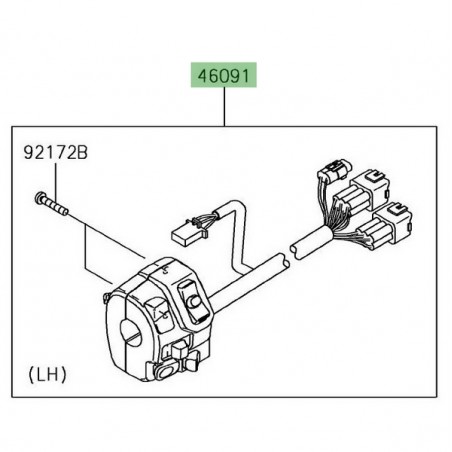 Commodo gauche Kawasaki Z1000SX (2017-2019) | Réf. 460910348