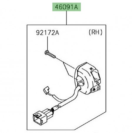 Commodo gauche Kawasaki Z1000SX (2017-2019) | Réf. 460910362