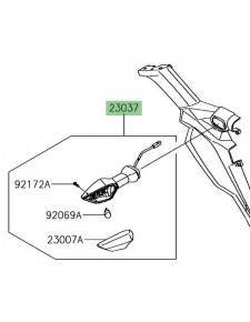 Clignotant arrière gauche Kawasaki Z1000SX (2017-2019) | Réf. 230370541