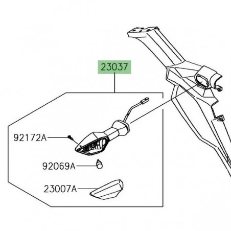 Clignotant arrière gauche Kawasaki Z1000SX (2017-2019) | Réf. 230370541