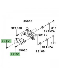 Vis (M6x25) pour fixation des protections de talon Kawasaki Z750 (2007-2012) | Réf. 921511924