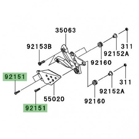 Vis (M6x25) pour fixation des protections de talon Kawasaki Z750 (2007-2012) | Réf. 921511924