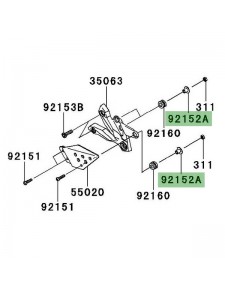 Rondelle épaulée platines repose-pieds Kawasaki Z750 (2007-2012) | Réf. 921521074