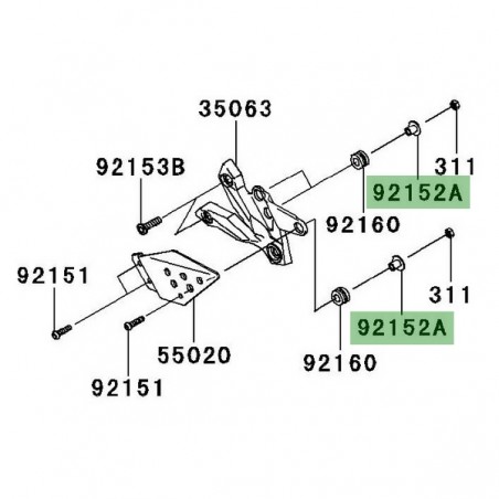 Rondelle épaulée platines repose-pieds Kawasaki Z750 (2007-2012) | Réf. 921521074