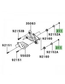 Ecrou M6 platines repose-pieds Kawasaki Z750 (2007-2012) | Réf. 311AA0600