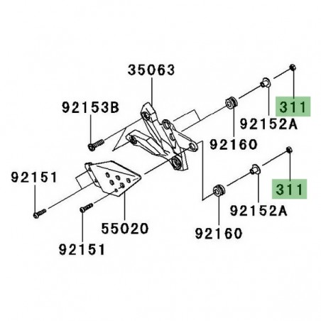 Ecrou M6 platines repose-pieds Kawasaki Z750 (2007-2012) | Réf. 311AA0600