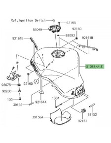 Réservoir à essence peint Kawasaki Z1000SX (2017-2019) | Moto Shop 35