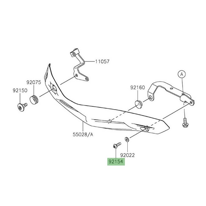 Vis M5x16 fixation sabot moteur gauche Kawasaki Z900 (2017-2019) | Réf. 921540287