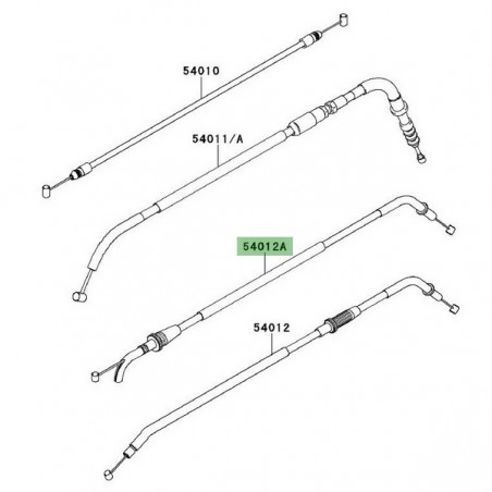 Câble d'ouverture des gaz Kawasaki Er-6f (2006-2008) | Réf. 540120226
