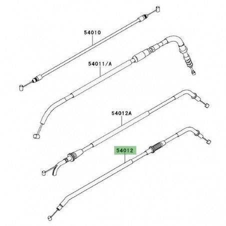 Câble de fermeture des gaz Kawasaki Er-6f (2006-2008) | Réf. 540120225