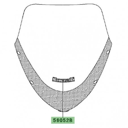 Autocollant "Kawasaki" bulle Kawasaki Er-6f (2006-2008) | Réf. 560520819