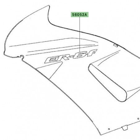 Autocollant "Er-6f" flanc de carénage Kawasaki Er-6f (2006-2008) | Moto Shop 35