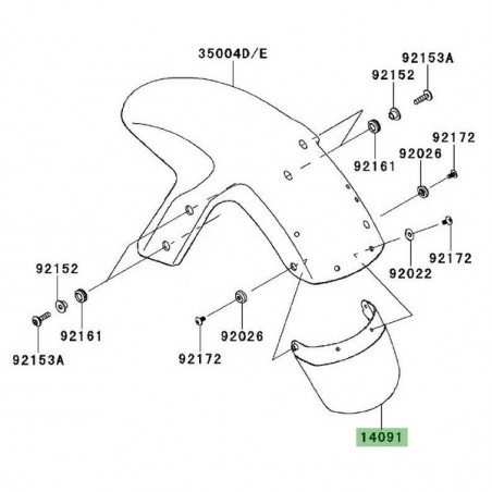 Bavette garde-boue avant Kawasaki Er-6f (2008) | Réf. 140910885