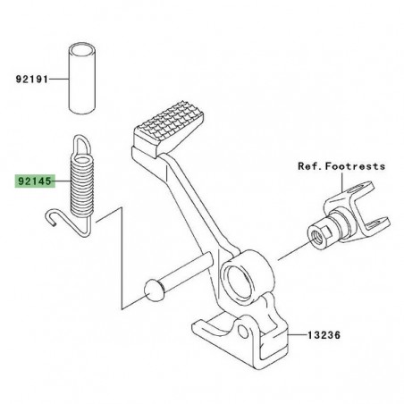 Ressort de rappel pédale de frein Kawasaki Z750 (2007-2012) | Réf. 921450435