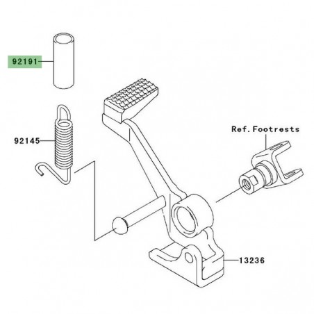 Caoutchouc ressort de rappel pédale de frein Kawasaki Z750 (2007-2012) | Réf. 921911739