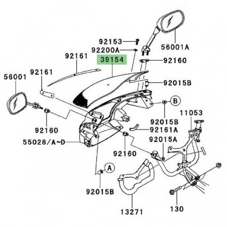 Bulle d'origine Kawasaki Er-6f (2006-2008) | Réf. 391540015