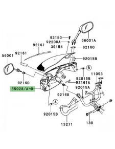 Tête de fourche peinte Kawasaki Er-6f (2006-2008) | Moto Shop 35