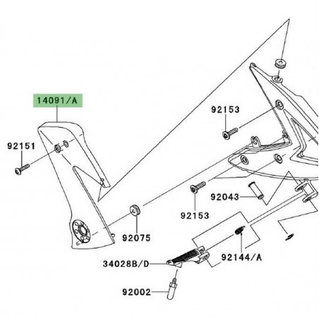 Cache pivot gauche Kawasaki Er-6f (2006-2008) | Moto Shop 35