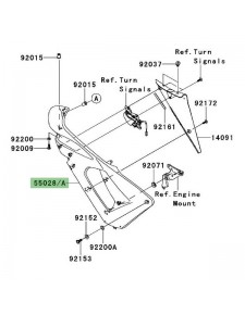 Flanc de carénage gauche peint Kawasaki Er-6f (2006-2008) | Moto Shop 35