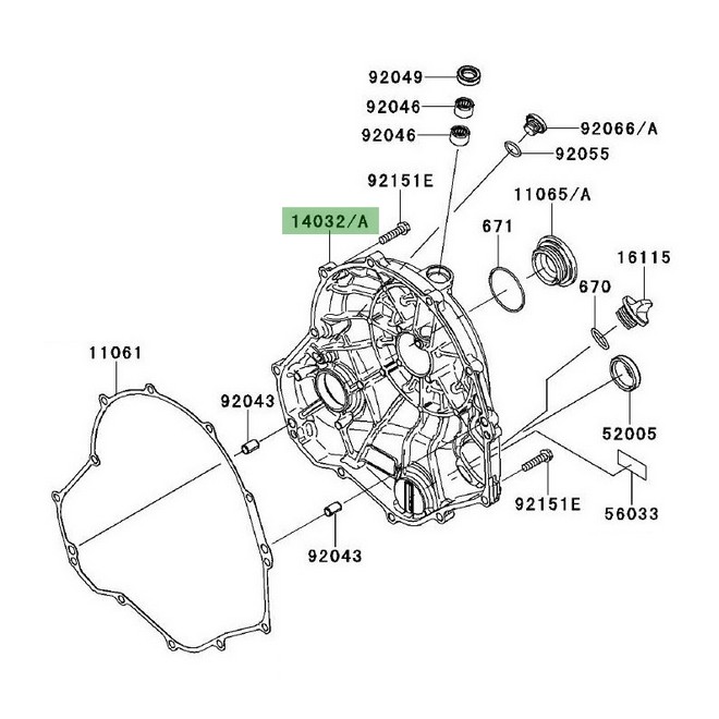 Carter d'embrayage Kawasaki Er-6f (2006-2008) | Réf. 140320592 / 140320094