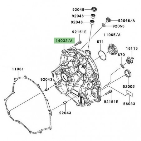 Carter d'embrayage Kawasaki Er-6f (2006-2008) | Réf. 140320592 / 140320094