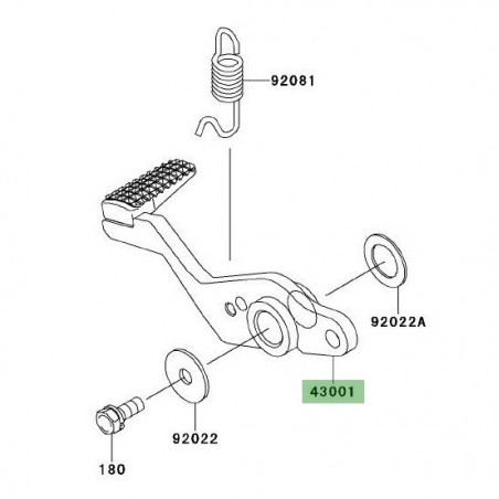 Pédale de frein arrière Kawasaki Er-6f (2006-2008) | Réf. 430010051