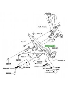 Platine repose-pieds Kawasaki Er-6f (2006-2008)