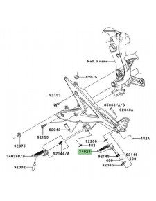 Repose-pieds arrière gauche Kawasaki Er-6f (2006-2008) | Réf. 340280004