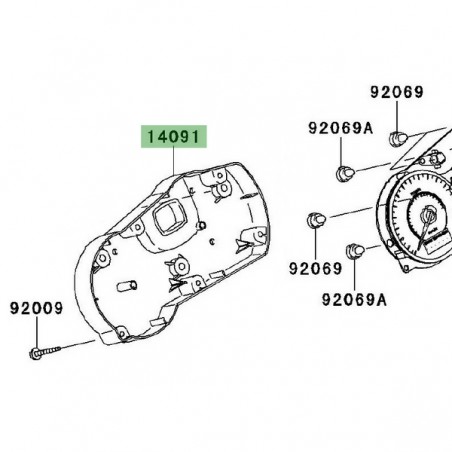 Dessous de compteur Kawasaki Er-6f (2006-2008) | Réf. 140910367