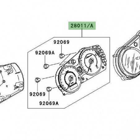 Compteur seul Kawasaki Er-6f (2006-2008) | Moto Shop 35
