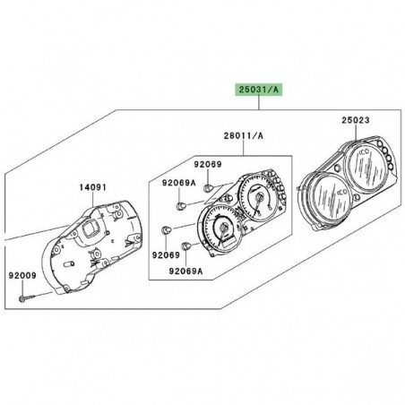 Bloc compteur Kawasaki Er-6f (2006-2008) | Moto Shop 35
