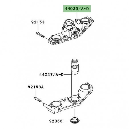 Té de fourche supérieur Kawasaki Er-6f (2006-2008) | Moto Shop 35