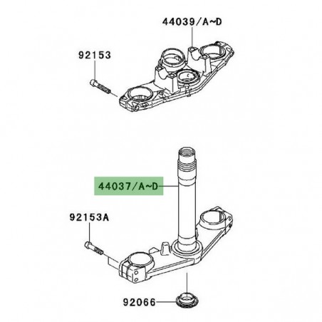Té de fourche inférieur Kawasaki Er-6f (2006-2008) | Moto Shop 35
