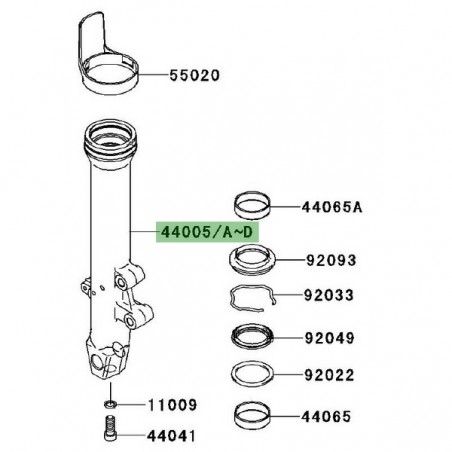 Fourreau de fourche gauche Kawasaki Er-6f (2006-2008) | Moto Shop 35