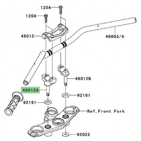 Pontet de guidon gauche Kawasaki Er-6n (2009-2011) | Réf. 460120060