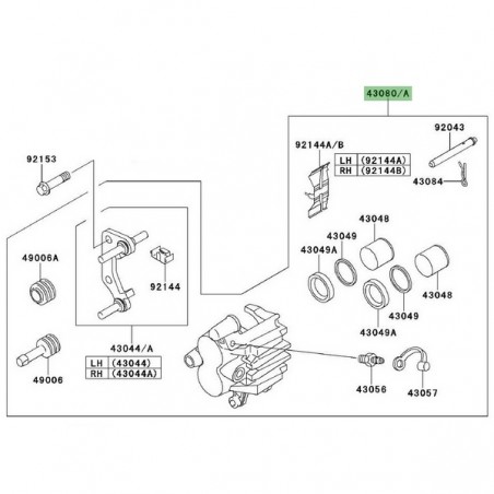 Étrier de frein avant Kawasaki Er-6f (2006-2008) | Moto Shop 35
