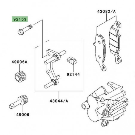 Vis M10x41 pour fixation étrier de frein avant Kawasaki Er-6f (2006-2008) | Réf. 921530587