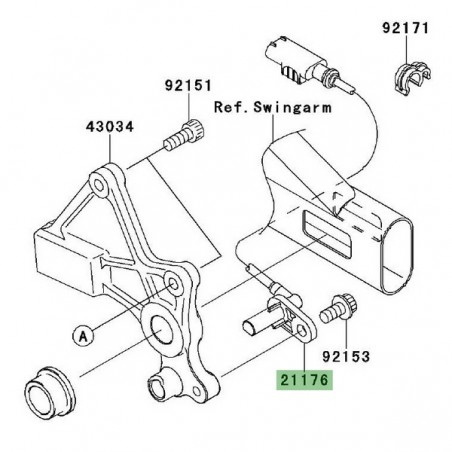 Câble ABS roue arrière Kawasaki Er-6f ABS (2006-2011) | Réf. 211760041