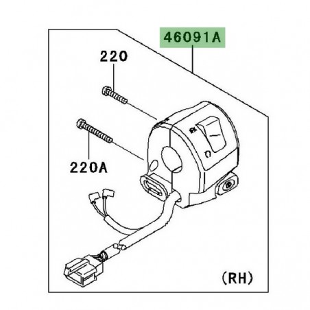 Commodo droit Kawasaki Er-6f (2006-2008) | Réf. 460910092