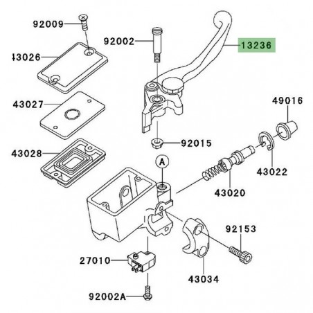 Levier de frein avant Kawasaki Er-6f (2006-2008) | Réf. 132361337