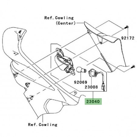 Clignotant avant gauche Kawasaki Er-6f (2006-2008) | Réf. 230400119