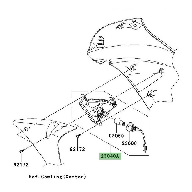 Clignotant avant droit Kawasaki Er-6f (2006-2008) | Réf. 230400120