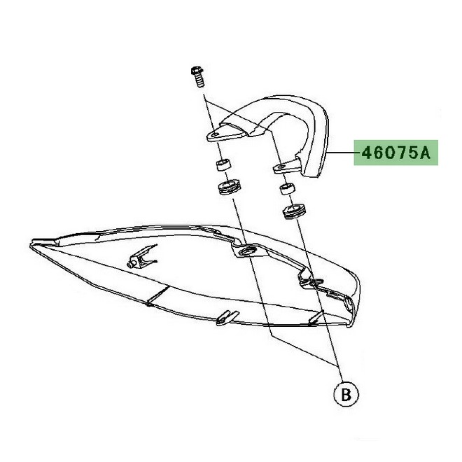 Poignée passager droit Kawasaki Er-6f (2006-2008) | Moto Shop 35