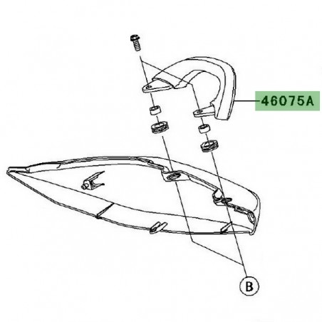 Poignée passager droit Kawasaki Er-6f (2006-2008) | Moto Shop 35